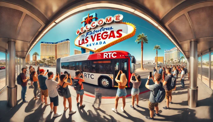 alt= "Using RTC buses to travel around Las Vegas attractions"