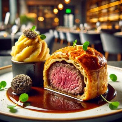 alt= "Signature dish at Hell's Kitchen Caesars Palace"