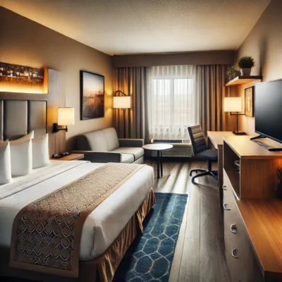alt= "Travelodge Las Vegas hotel room"