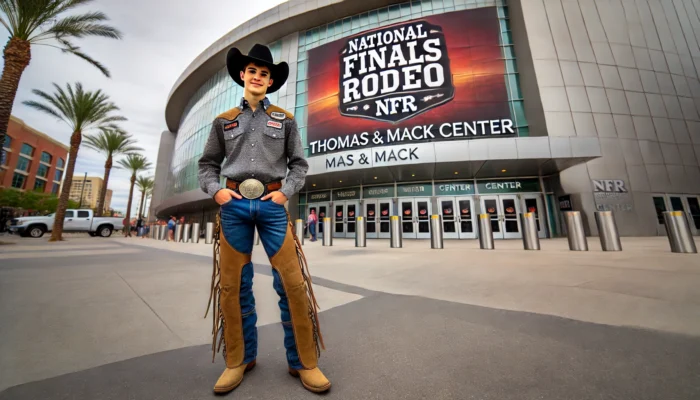 alt= "Western-themed dress, NFR Las Vegas"