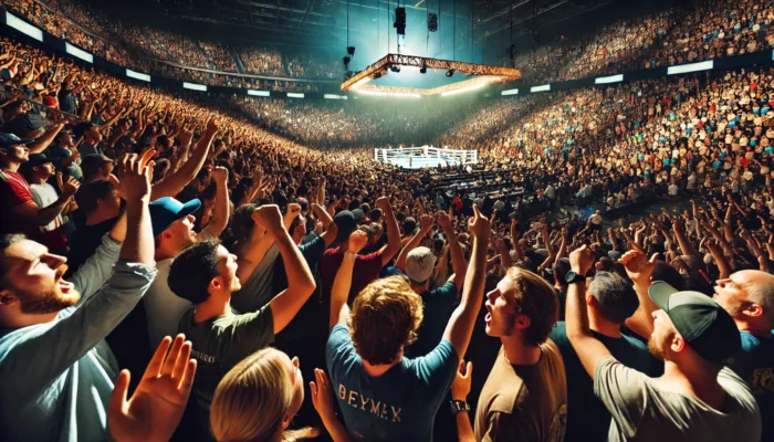 alt= "audience at a Las Vegas Boxing match""