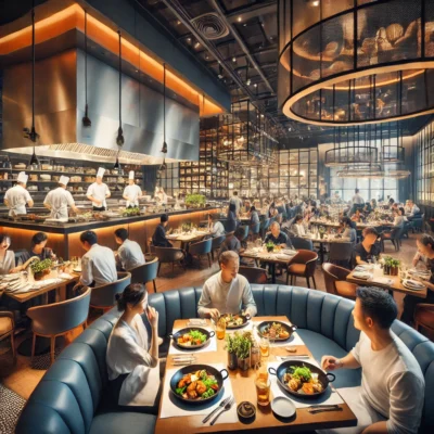 alt= "dining at Hell's Kitchen. Caesars Palace"