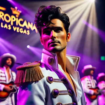 alt= "Purple Reign performer at tropicana Las Vegas"