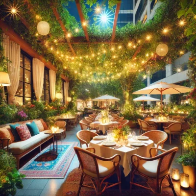 alt= "Outdoor dining at Amalfi's Las Vegas"
