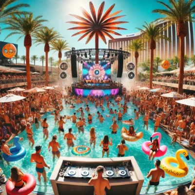 alt= "Pool party, EDC las Vegas"