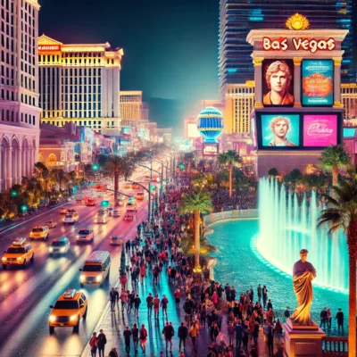 alt= "Las Vegas Strip near Caesars Palace"