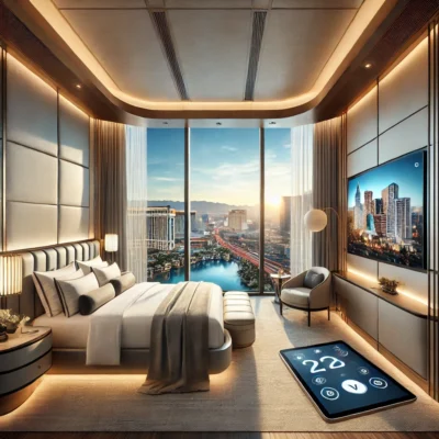 alt= "ARIA Resort hotel room"