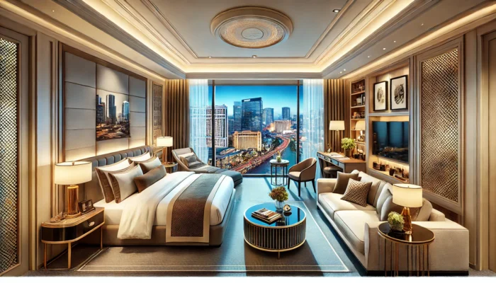 alt= "Hotel room at Bally's Las Vegas"
