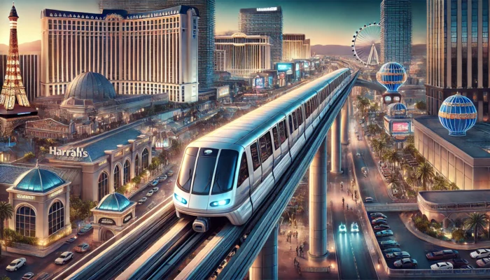 alt= "monorail Harrah's Hotel"