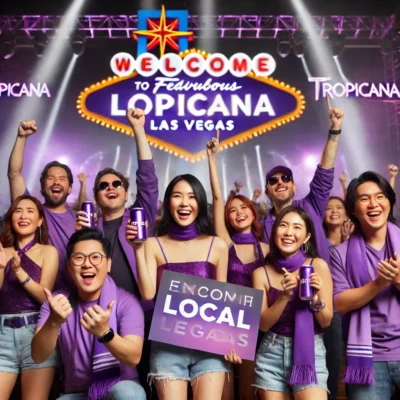alt= "Purple Reign fans, Tropicana Hotel Las Vegas"