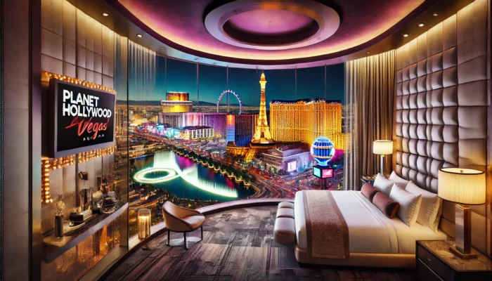 alt= " hotel suite planet hollywood"