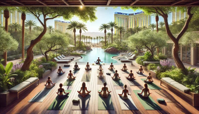 alt= "yoga at mandalay bay hotel"