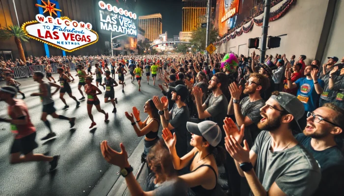 alt= "Spectators at Rock 'n' Roll Vegas Marathon"