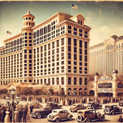 alt= "Bellagio Hotel early days"
