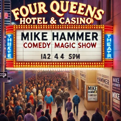 alt= "Mike Hammer Four Queen's Hotel Las Vegas"