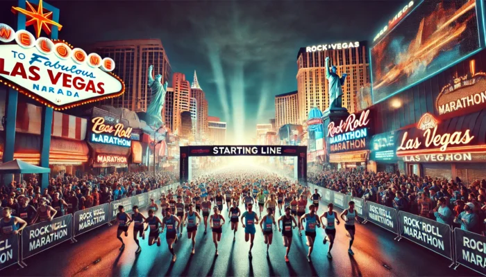 alt= "Rock 'n' Roll Vegas Marathon starting line"