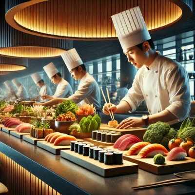 alt= "Sushi bar, Nobu's Caesars Palace"