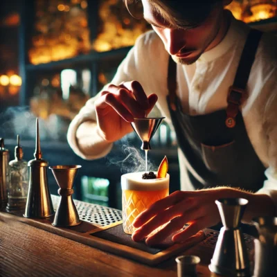 alt= "Attentive bartender at Herbs & Rye Las Vegas"