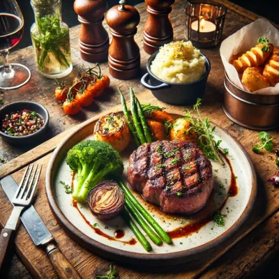 alt= "Steak at Herbs & Rye Restaurant las Vegas"