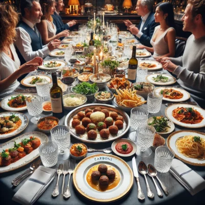 alt= "Dining table, Carbone at ARIA Resort"