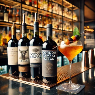 alt= "Drinks at Gordon Ramsey Steak, Paris Las Vegas"
