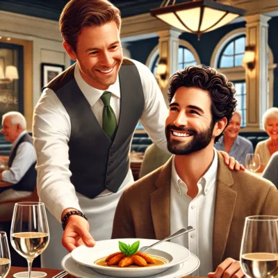 alt= "server at Emeril's, MGM Grand"