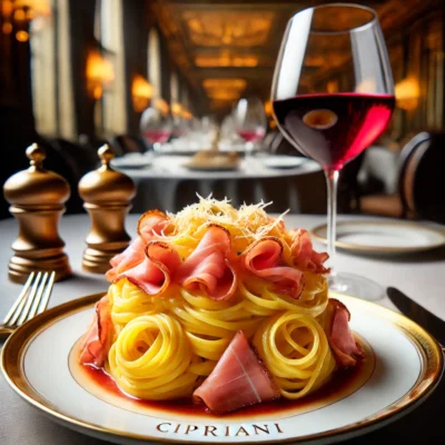 alt= "Signature dish at Cipriani, Wynn Plaza"
