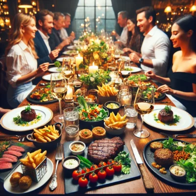 alt= "table setting at Prime Steakhouse, Bellagio"