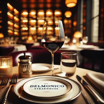alt= "Table setting at Delmonico, The Venetian"