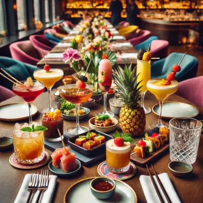 alt= "Dining setup at SUSHISAMBA, Palazzo Las Vegas"