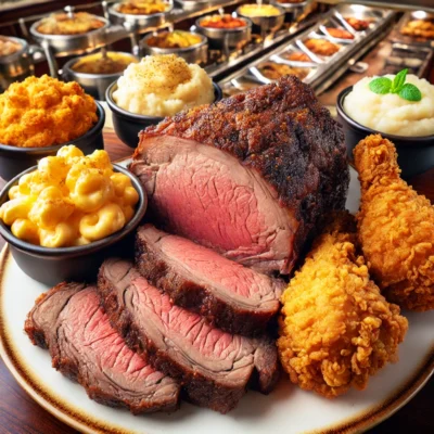 alt= "American Classics Food Station, Bacchanal Buffet, Caesars Palace"