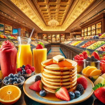alt= "Breakfast Food Station, The Buffet at Bellagio"