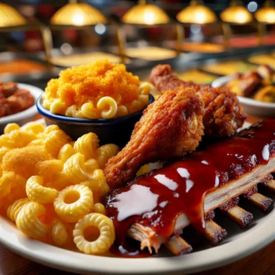 alt= "American Food Station, Excalibur Buffet"