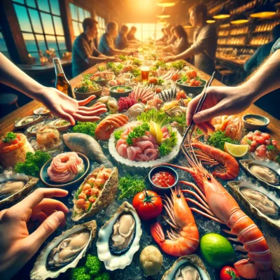 alt= "Seafood at The Oyster Bar, Palace Station Hotel"