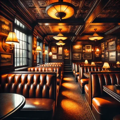 alt= "Inside the Golden Steer Steakhouse, STRAT Hotel"