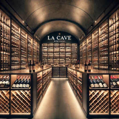 alt= "Wine cellar at La Cave"