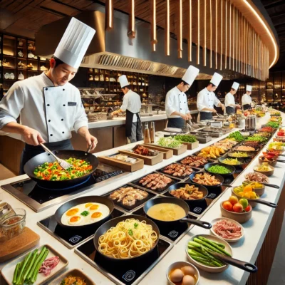 alt= "Live Cooking Stations, The Buffet at Aliante Hotel"