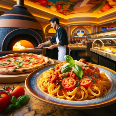 alt= "Italian Food Station, Bellagio Buffet"