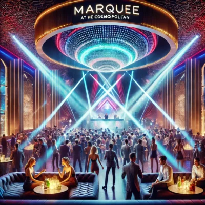 alt= "nightlife at the Cosmopolitan Hotel Las Vegas"