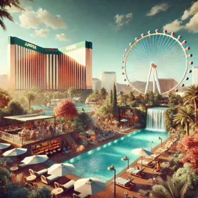 alt= "MGM Pool and High Roller"