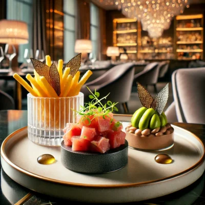 alt= "Small plates at The Chandelier Lounge"