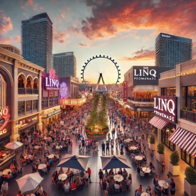 alt= "LINQ Promenade, near The Cromwell Hotel, Las Vegas"