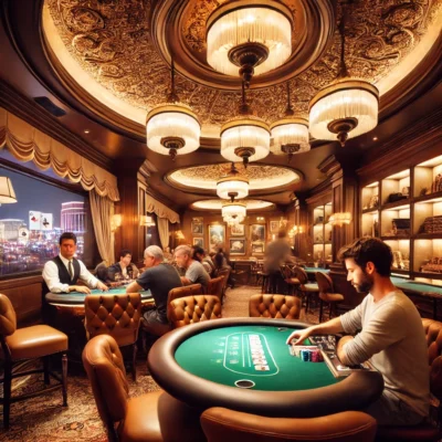 alt= "Mirage Hotel poker floor"