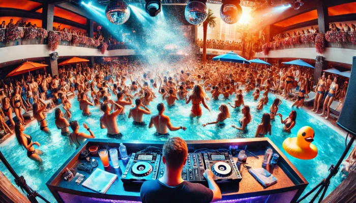 alt= "Live entertainment at Encore Beach Club"