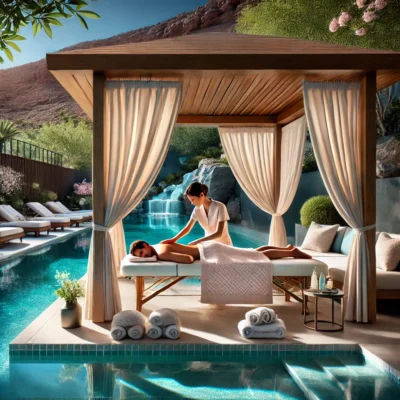 alt= "Cabana at The STRAT pool"