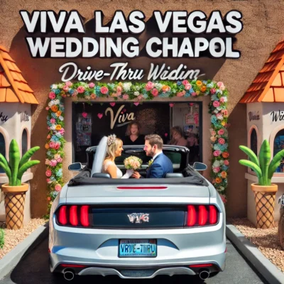 alt= "Drive-thru wedding at Viva Las Vegas"