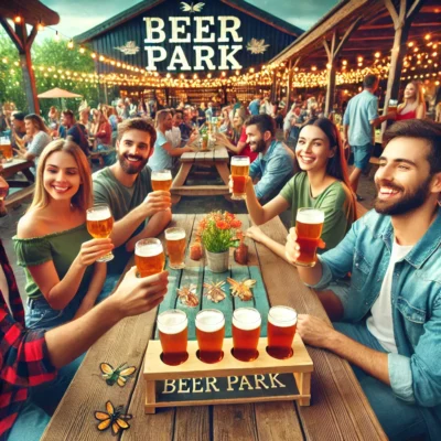 alt= "Beer flight at Beer Park"