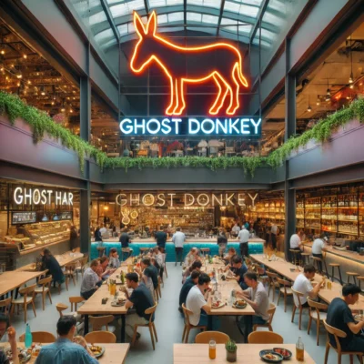 alt= "Food Hall and the Ghost Donkey"
