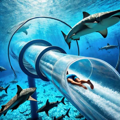 alt= "Waterslide in The Tank, Golden Nugget"