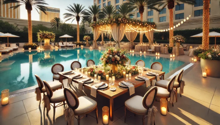 alt= "Private event at the Four Seasons Hotel pool"